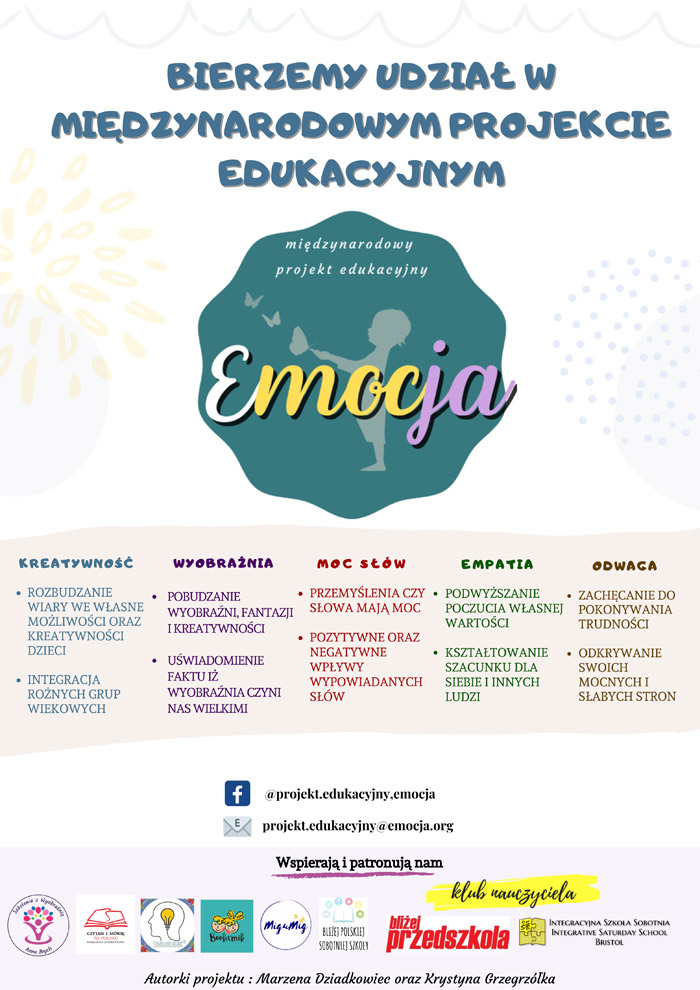 Plakat Projekt edukacyjny Emocja